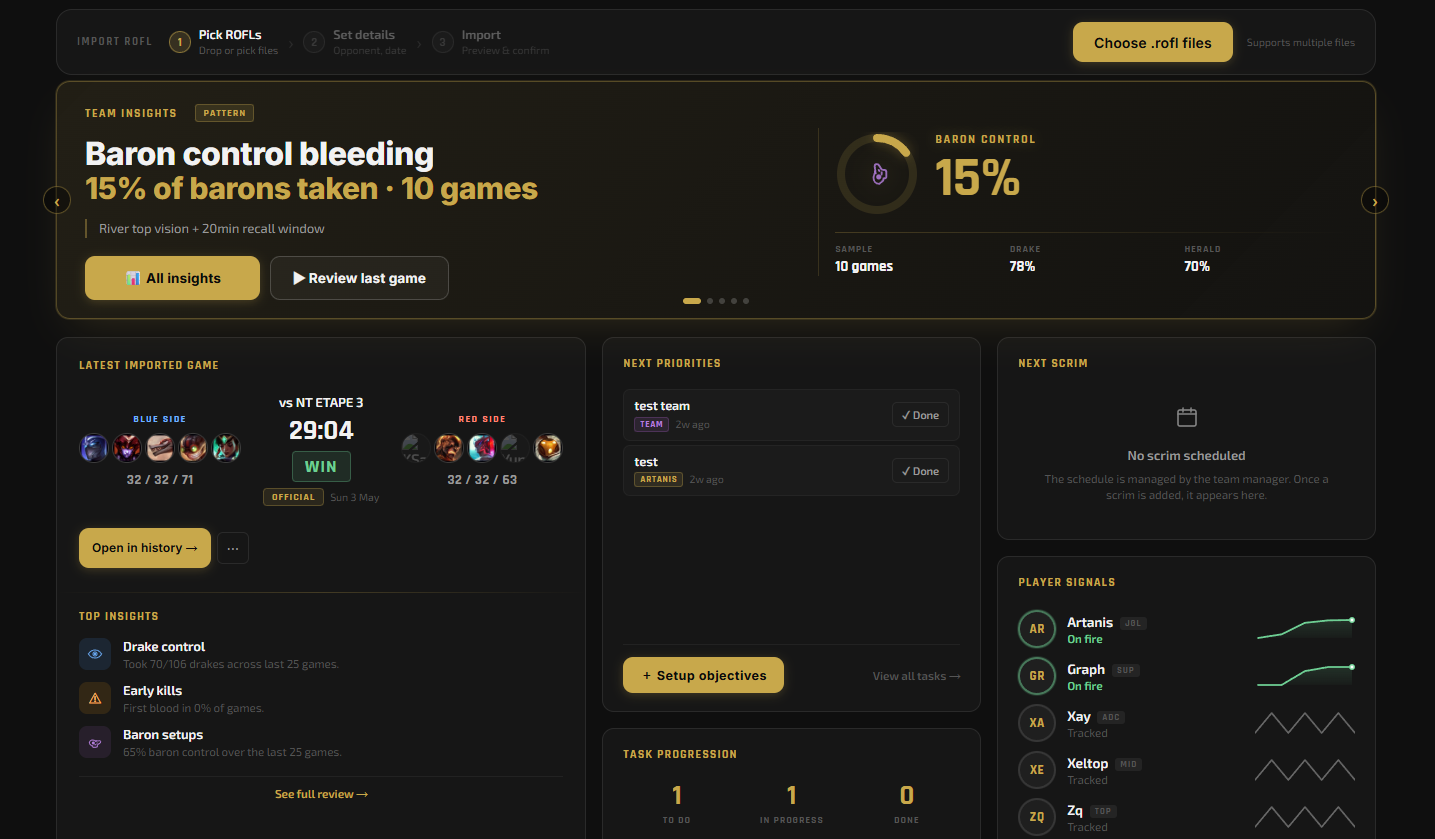 Prep — dashboard & schedule